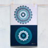 Cotton Tea Towel from Ulster Weavers featuring a Mini Moderns design showing in a bold, beautiful indigo print.
