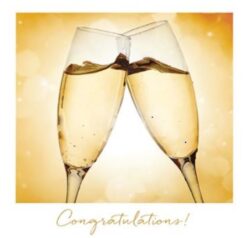 Elegant Champagne Glasses Congratulations Single Card-6834