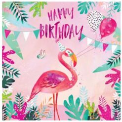 Flamingo Party Birthday Single Card-6839