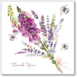 Foxgloves And Lavender Thank You Single Card-0