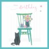 Happy Birthday Black Cat Card - Cards for Good Causes Charity Single Card - Plastic Free-0