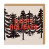 Inky Forest Happy Holidays Square Single Christmas Card-0