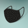 Black fabric face mask with stars pattern.
