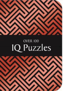 Over 100 IQ Puzzles in a handy book. The cover of the book has a geometric pattern.