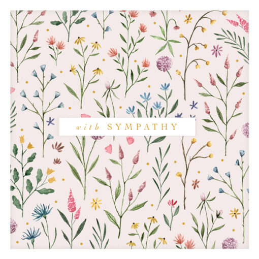 With Sympathy Floral Single Card-0