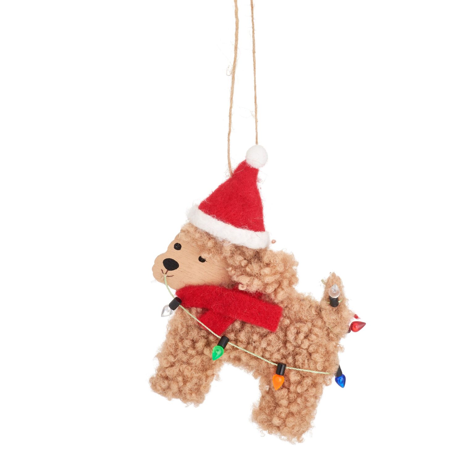 Festive Cockapoo Hanging Decoration-0