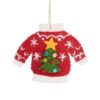 Red Christmas Jumper Felt Hanging Decoration-0