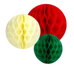 Christmas Paper Honeycomb Decorations - 3 Pack-10656