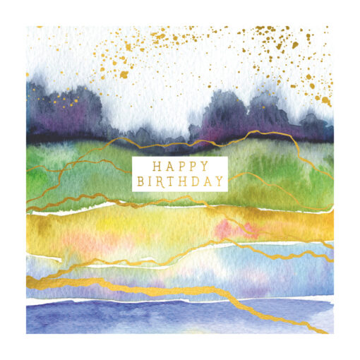 Happy Birthday Water Colour Single Card-0