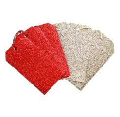 10 Red and Gold Glitter Gift Tags (FSC)-0