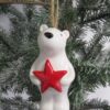 Polar Bear and Red Star Tree Decoration-0