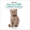 Hardback book with a photographic image of a cat. The book is titled 'Find out what your cat is really thinking. 100 ways to read their signals.'. By Trevor Warner.