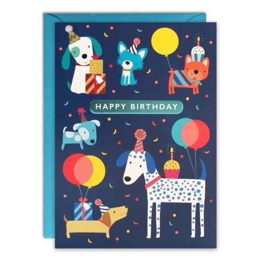 Dogs Kids Birthday Single Card-0