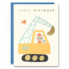 Digger Cat Birthday Single Card-0
