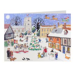 Image of an Advent Calendar Card featuring a snowy winter scene.