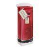 Bottle gift bag in a post box design. Red ribbon ties and the tag has the message Season's Greetings. Text on the front of the post box reads: 25th December. Merry Christmas followed by the post mark NP North Pole.
