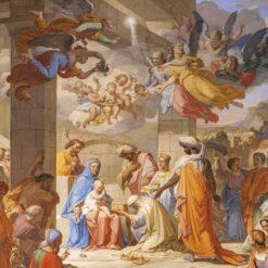 The Fresco Adoration of Magi in the Church San Girolamo Dei Croati by Pietro Gagliardi 1847-1852 - Cards for Good Causes Charity Christmas Cards - Pack of 10-0