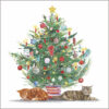Cats Under The Tree - Young Lives vs Cancer Charity Christmas Cards - Pack of 10-0