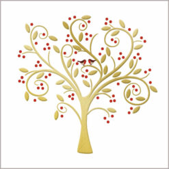 Robins in the Golden Tree - Cancer Research UK Charity Christmas Cards - Pack of 10-0