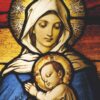Stained Glass Mary and Jesus - Charlie Waller Memorial Trust Charity Christmas Cards - Pack of 10-0