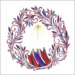 Wise Men Wreath - Diabetes UK Charity Christmas Cards - Pack of 10-0
