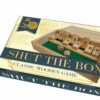 Classic wooden game of Shut The Box. Traditional game of skill and lucky dice.