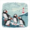 Clifftop Puffins - Marie Curie Charity Christmas Cards - Pack of 10-0