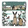 Hares View the Village - Motor Neurone Disease Association Charity Christmas Cards - Pack of 10-0