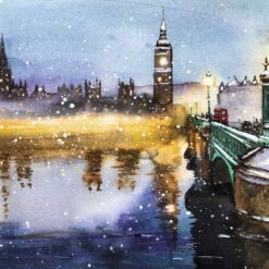 Lights on the Thames - Perennial Gardeners Royal Benevolent Society Charity Christmas Cards - Pack of 10-0