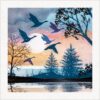 Geese at Dawn - Queen Elizabeth's Foundation for Disabled People Charity Christmas Cards - Pack of 10-0