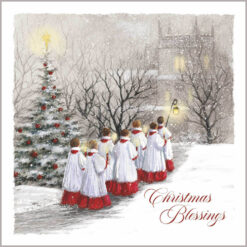 Snowy Walk to Midnight Mass - The Children's Society Charity Christmas Cards - Pack of 10-0