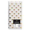 3 Pack of white tissue paper with gold foil spots.