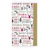 Tissue paper with a festive stag design and Christmas greetings.
