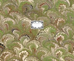 Gift wrap for books with a green and white marbled design. Label on the front reads 'This book belongs to...' with space to add your own text.