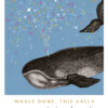 Congratulations card featuring an illustration of a whale with confetti coming out of its blowhole. Text at the top reads Congratulations and at the bottom the text reads Whale Done, this calls for a celebration!