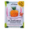 Plantable children's book called The Carrot who was too big for his bed. This book is made of plantable paper containing carrot seeds.