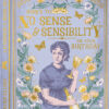 Book style card with the text Here's to No Sense and Sensibility on Your Birthday on the front. Down the spine of the book the text reads No Sense and Sensibility, Limited Edition. The card is illustrated with a girl holding a bottle of wine and a glass.