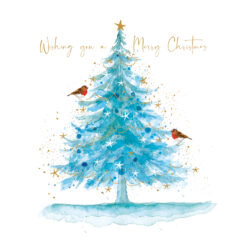 Robins on the Blue Tree - Against Breast Cancer Charity Charity Christmas Cards - Pack of 10