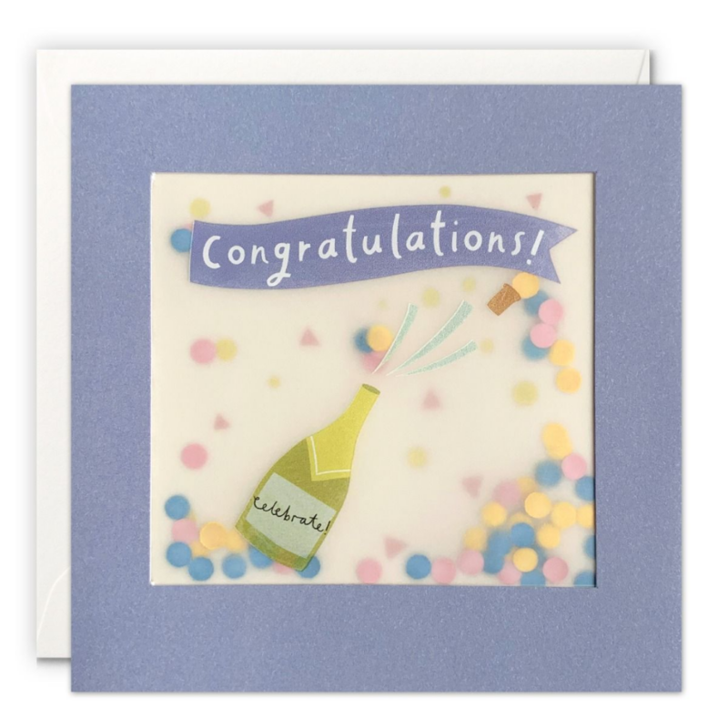 Congratulations card with confetti inside.