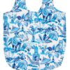 Polyester reusable shopping bag with a bright blue, Indian inspired design.
