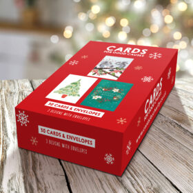 Image of bumper pack of Christmas cards with modern designs