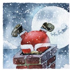 Stuck in the Chimney - Young Lives vs Cancer  Charity Christmas Cards - Pack of 10