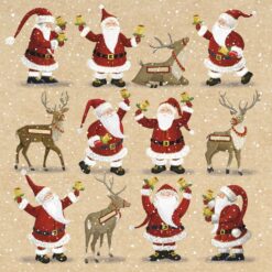 Father Christmas and Reindeer - Amnesty International Charity Christmas Cards - Pack of 10