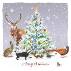 Animals Around The Tree - RSPCA Charity Christmas Cards - Pack of 10