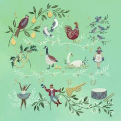 Twelve Days Foliage - Queen Elizabeth's Foundation Charity Christmas Cards - Pack of 10