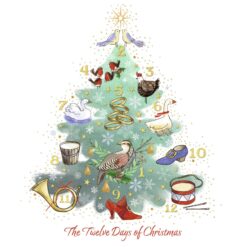 Twelve Days On The Tree - Versus Arthritis Charity Christmas Cards - Pack of 10