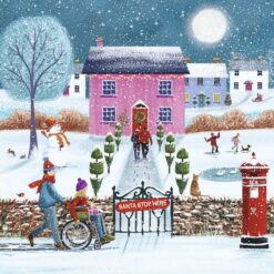 Pink House in the Snow - Scope Charity Christmas Cards - Pack of 10