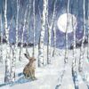 Hare and Birch Trees in the Moonlight - Barnardo's Charity Cards - Pack of 10
