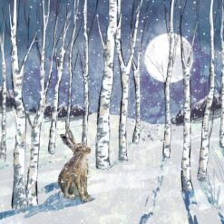 Hare and Birch Trees in the Moonlight - Barnardo's Charity Cards - Pack of 10