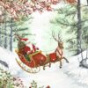 On A One-Horse Open Sleigh -  Cancer Research UK Charity Christmas Cards - Pack of 10